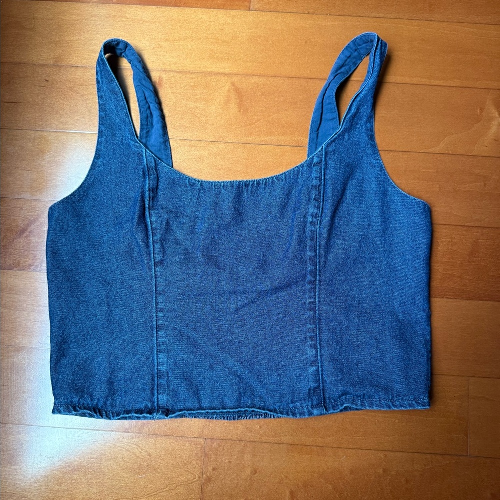Denim Corset Pattern Tank Top